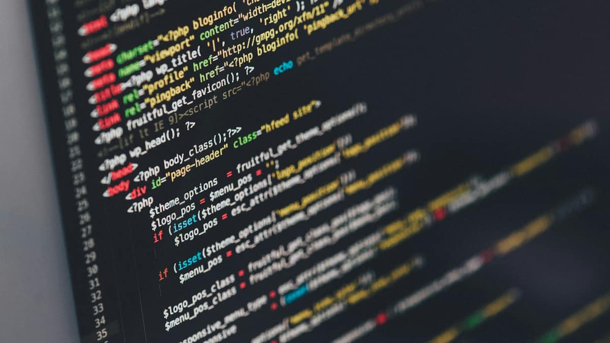 Close-up of code on a computer monitor